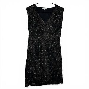 Diane Von Furstenberg Crochet Black Guipure‎ Lace Dress Size 2 Cutout Back
